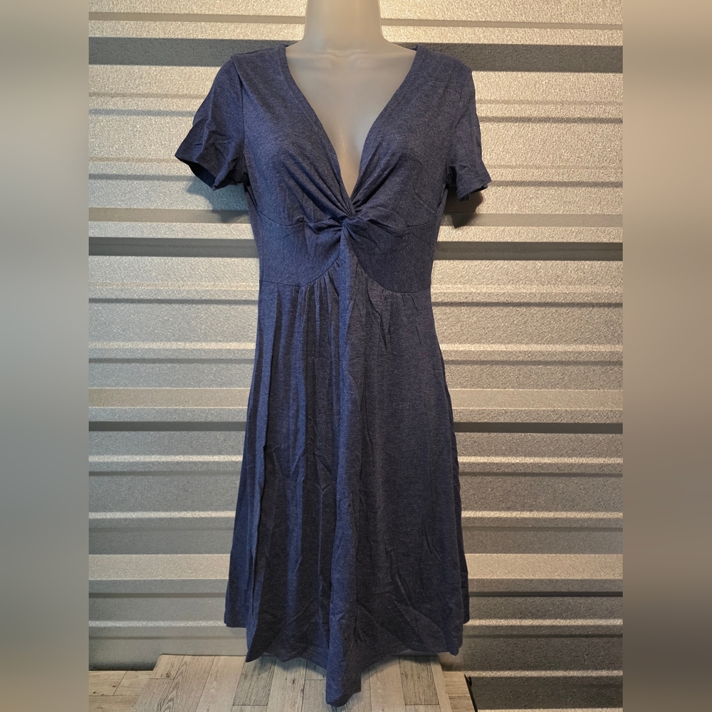 Beachsissi Chic Navy Knot-Front Midi Dress